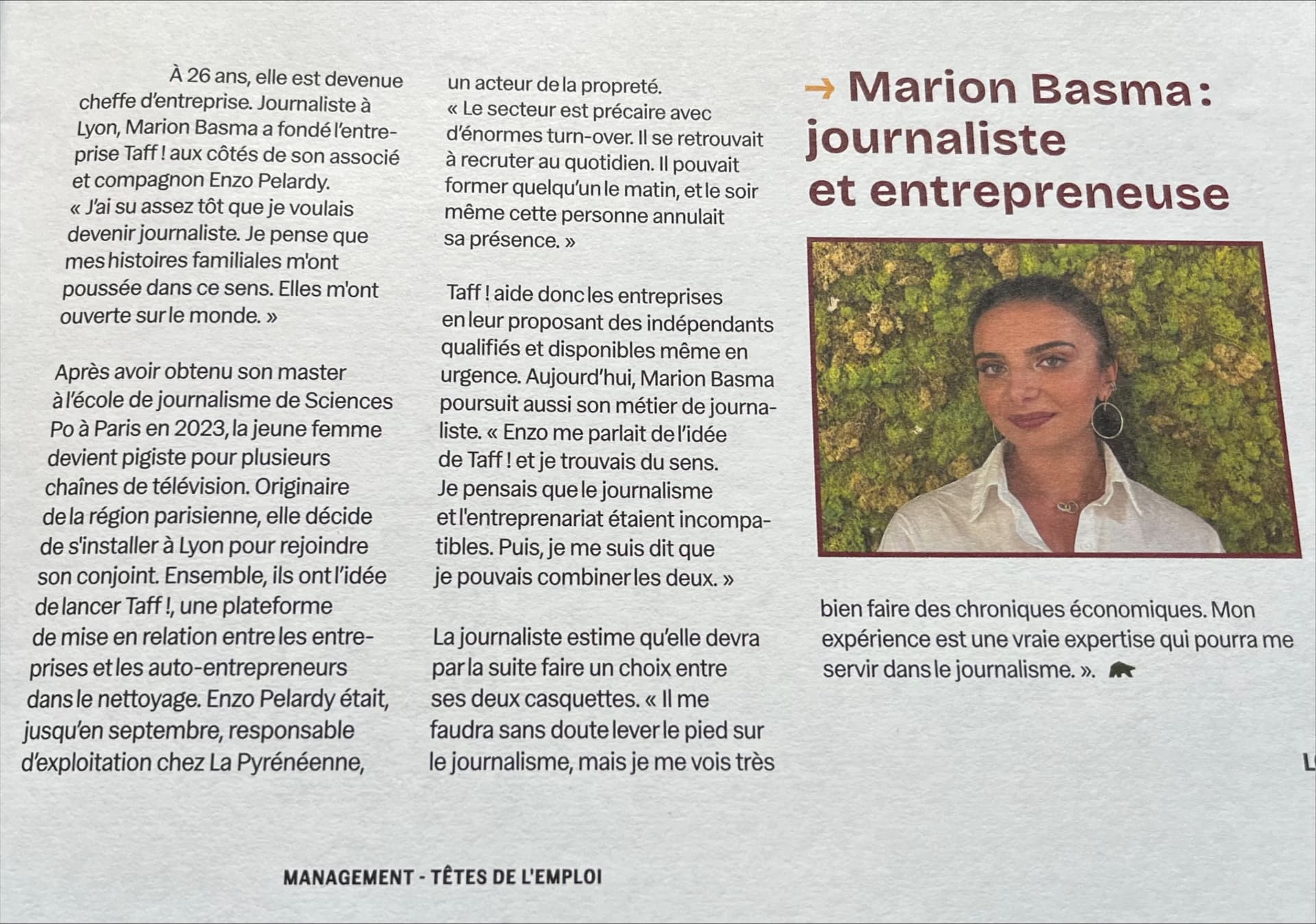 Portrait de Marion Basma : de journaliste à entrepreneure